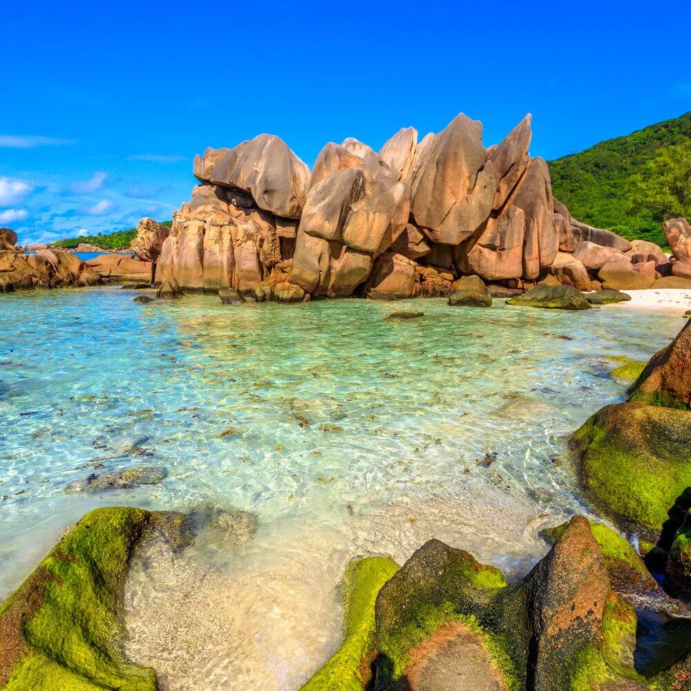 Anse coco natural pools in seychelles 