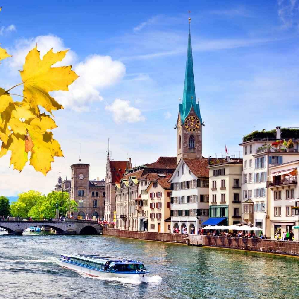 aerial view of geneva and lake in switzerland