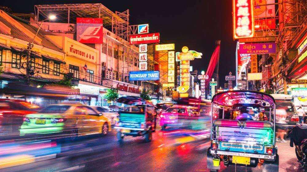 traffic at night bangkok 