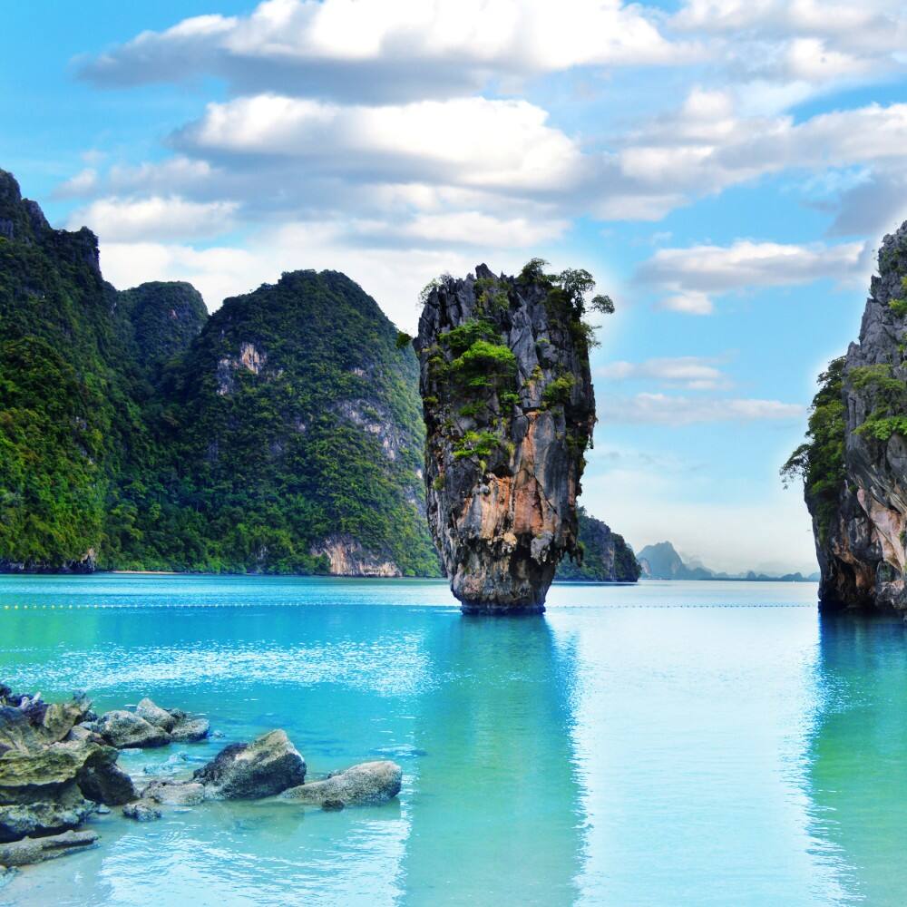 ko tapu james bond island in phang nga bay phuket thailand 