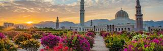 mosque at sunset in oman