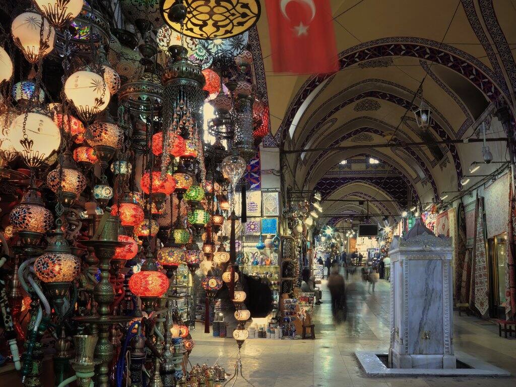 turkey haggle at indoor bazaar