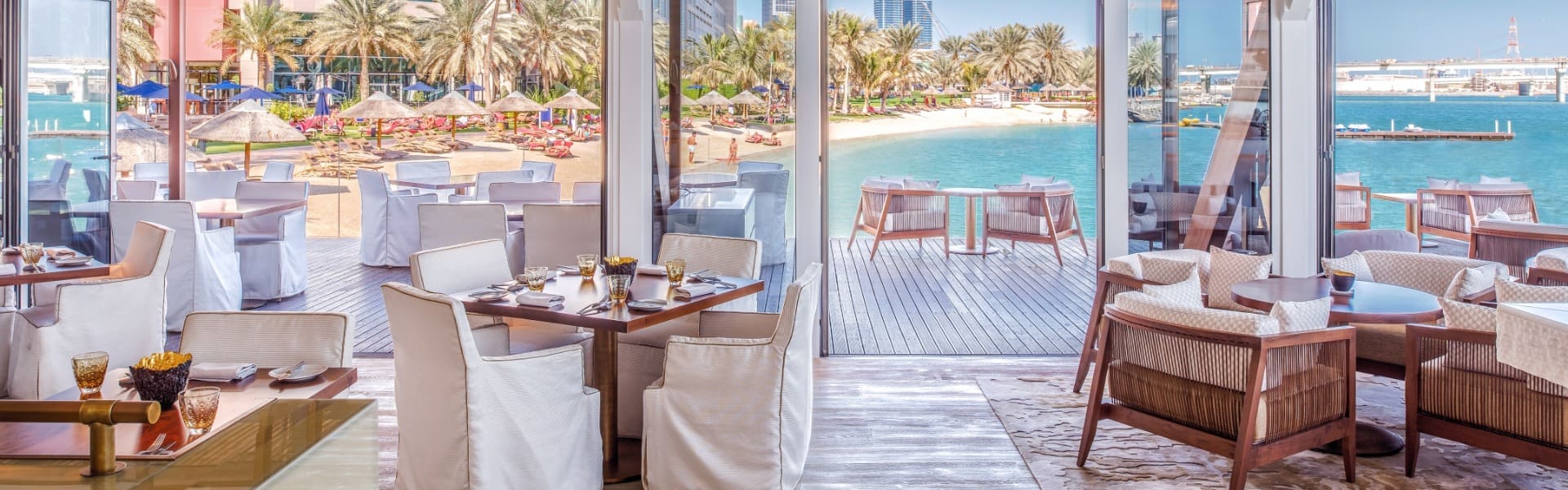 beach rotana restaurant with ocean view