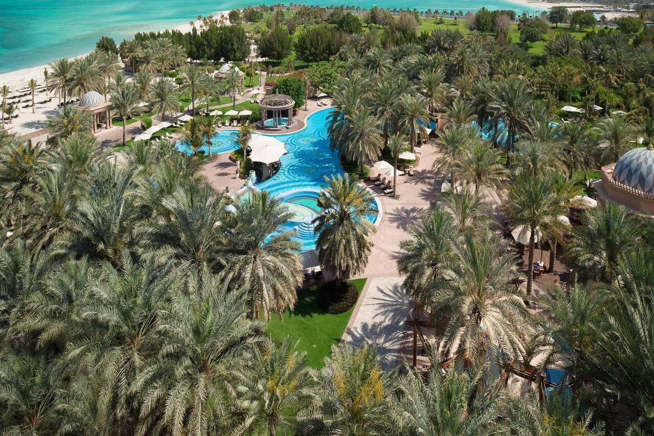 emirates palace east pool aerial view