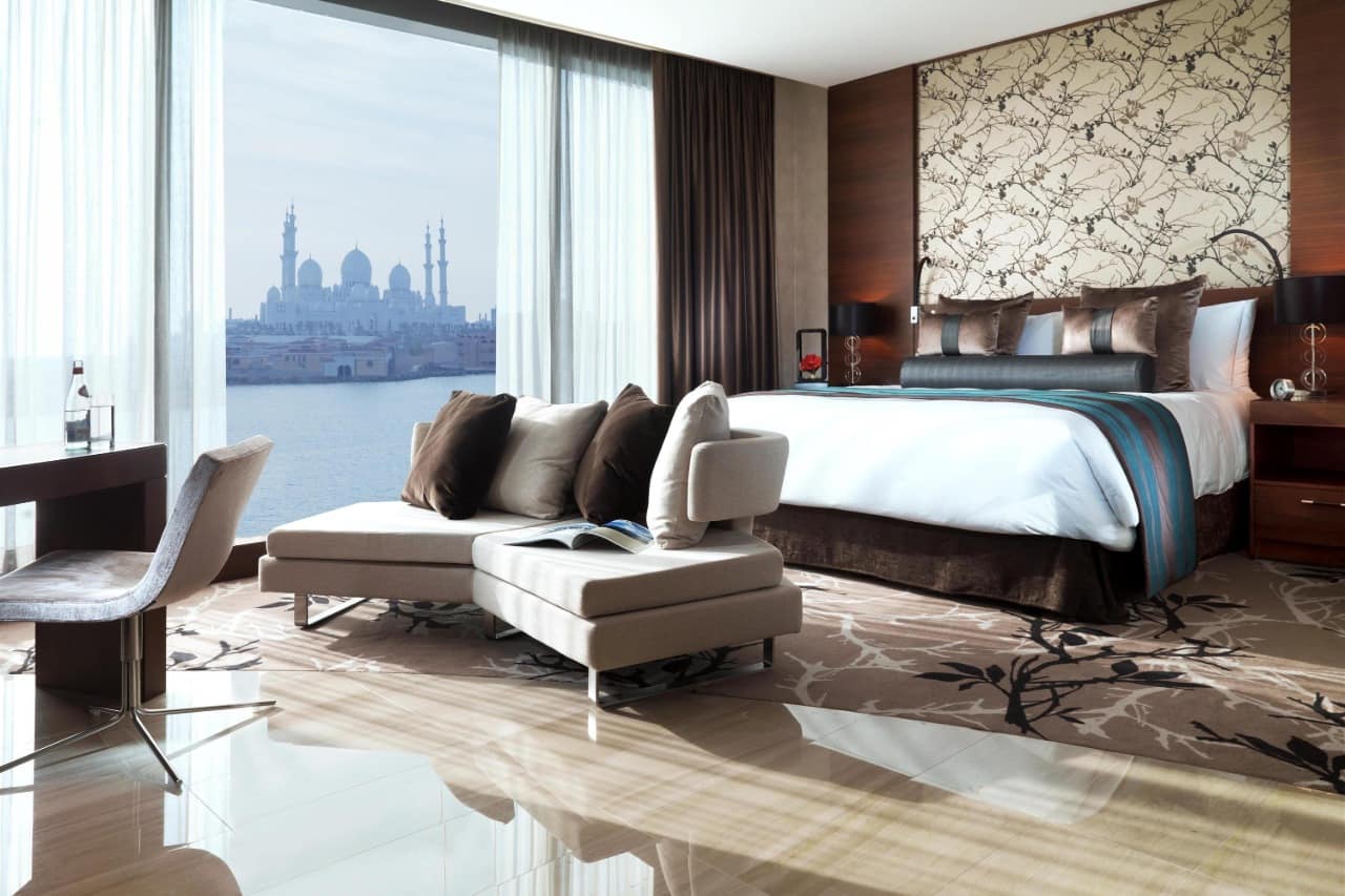 fairmont suite with seating area and view