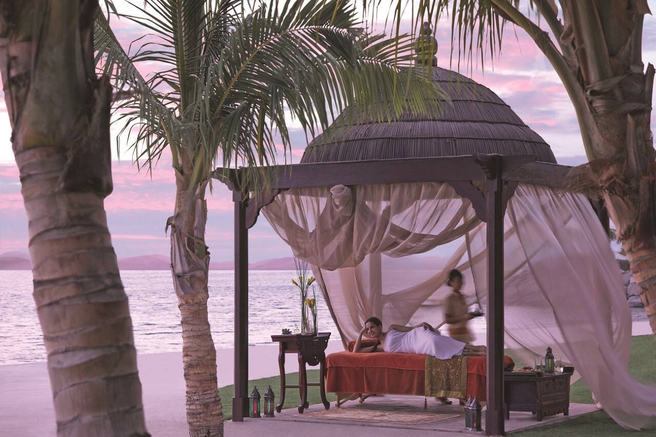 outdoor spa under canopy at shangri la hotel in abu dhabi