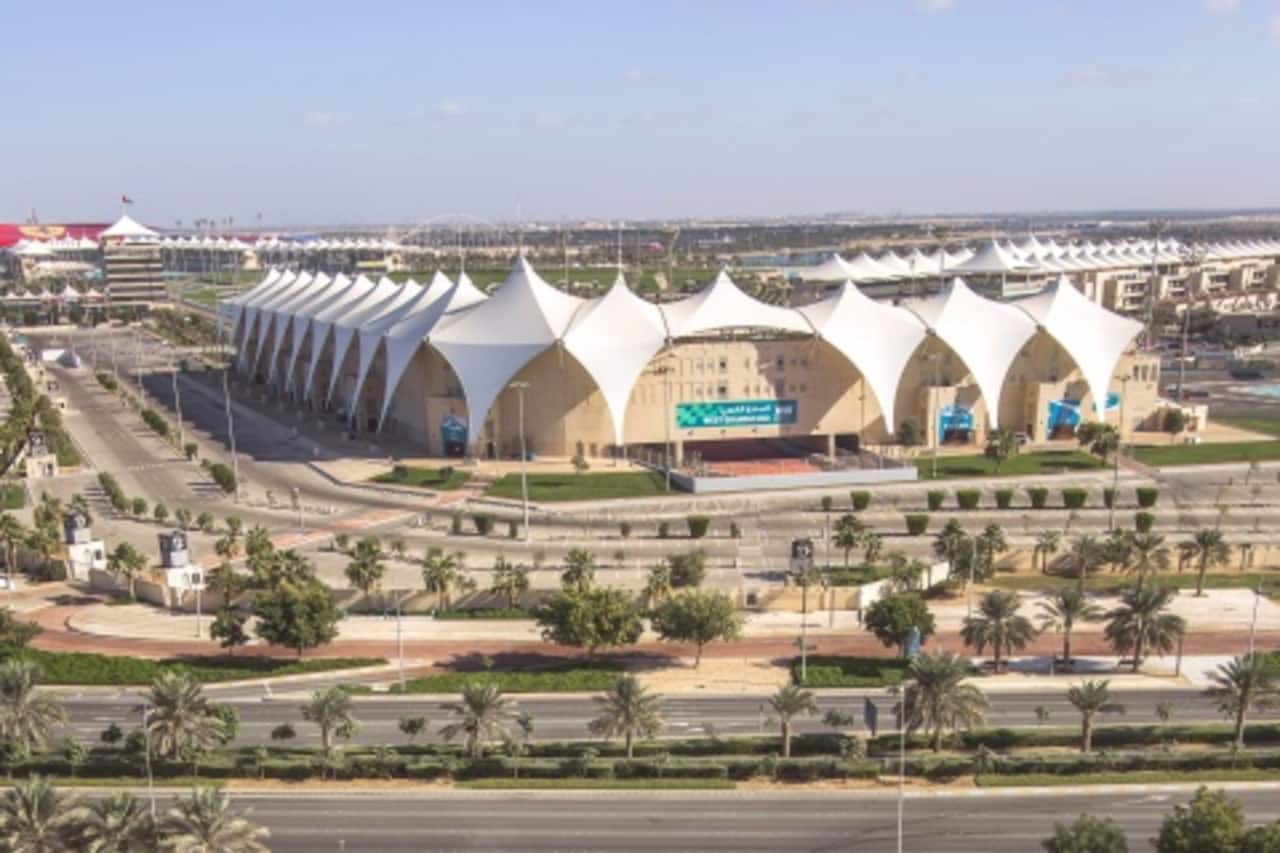 yas island aerial shot yas marina circuit