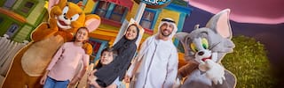 family at abu dhabi theme park