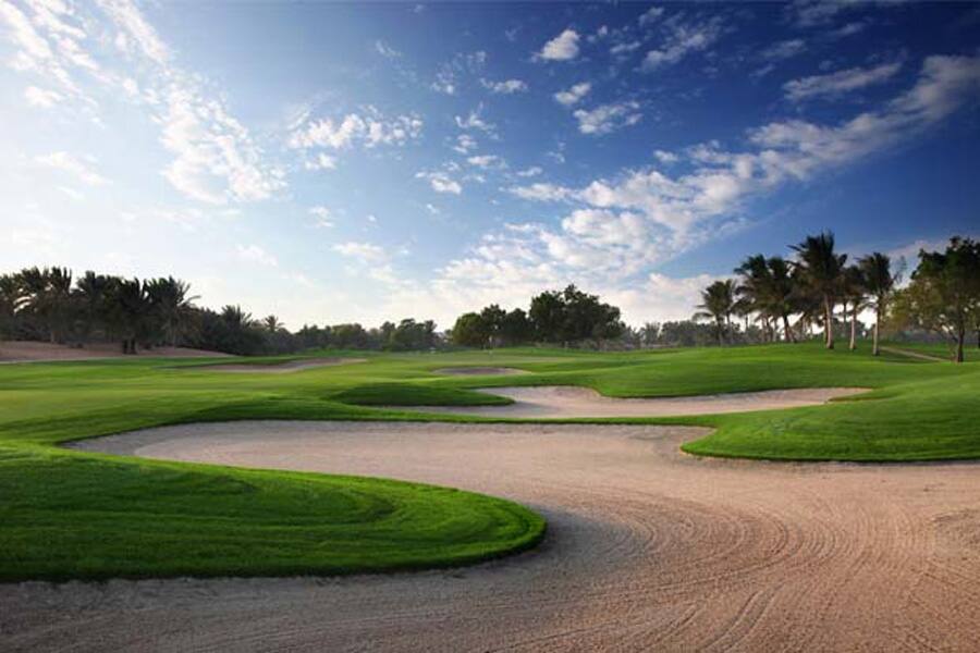 exterior view of abu dhabi golf club bunker