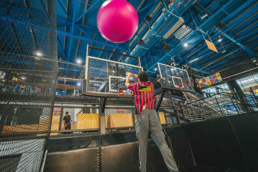 trampoline area at marina mall