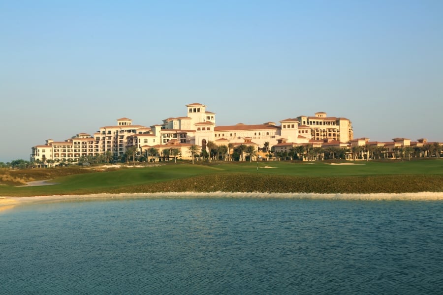 view of saadiyat beach golf club from the water