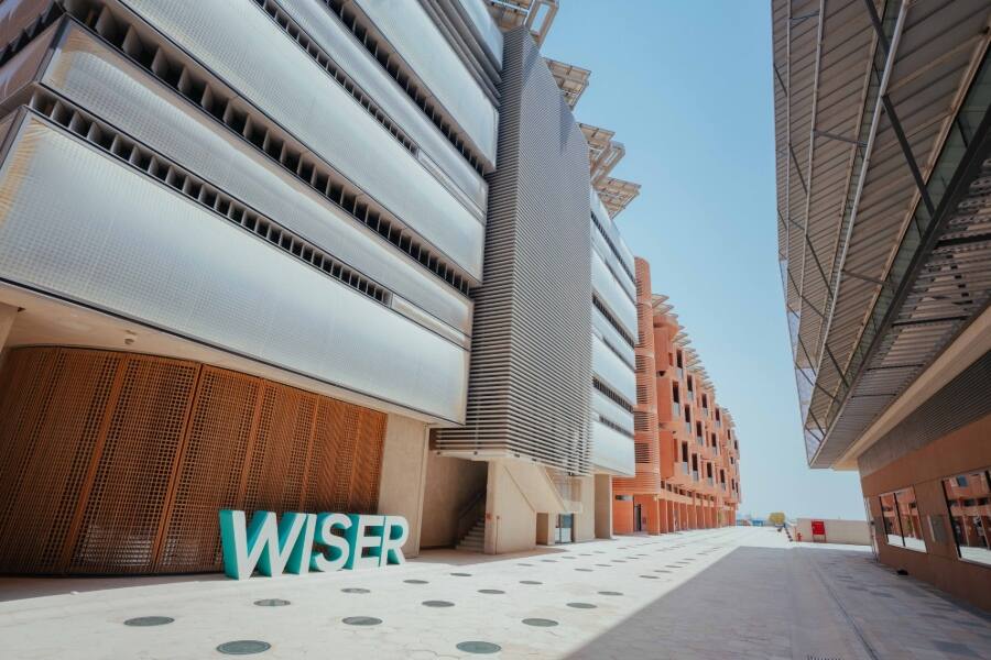 daytime view of street in masdar city in abu dhabi