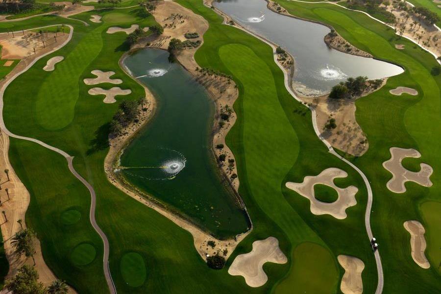 aerial view of abu dhabi golf club