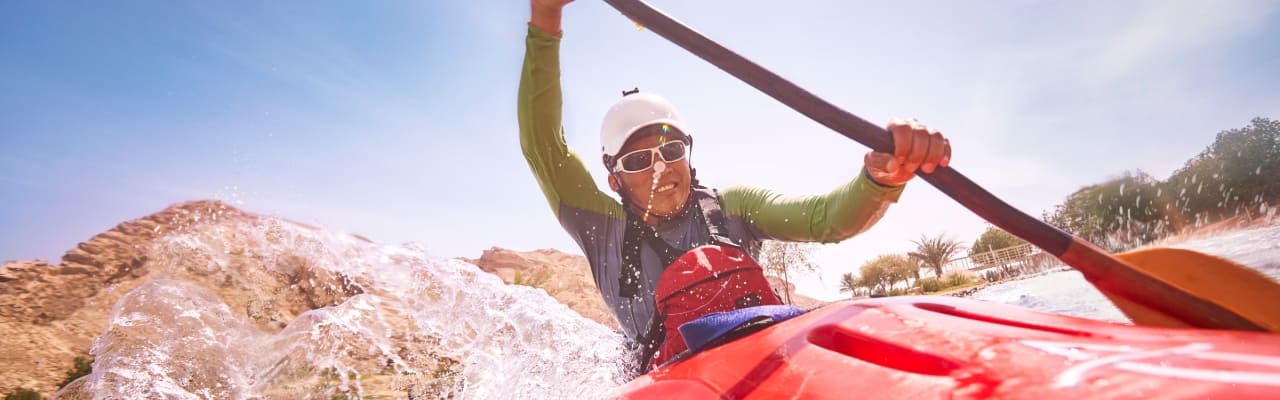 man kayaking
