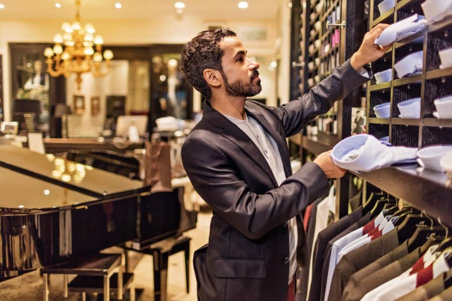 man shopping at yas mall