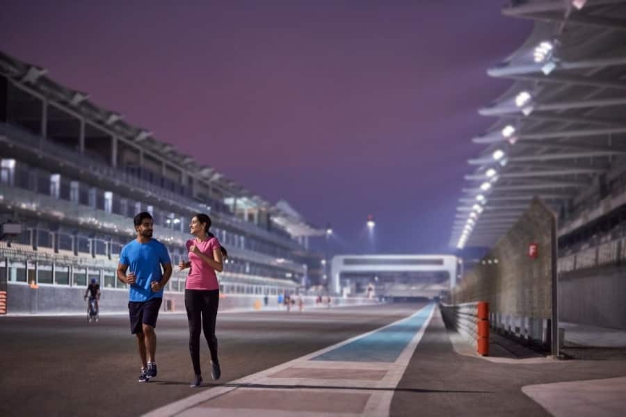 people walking at yas marina circuit 