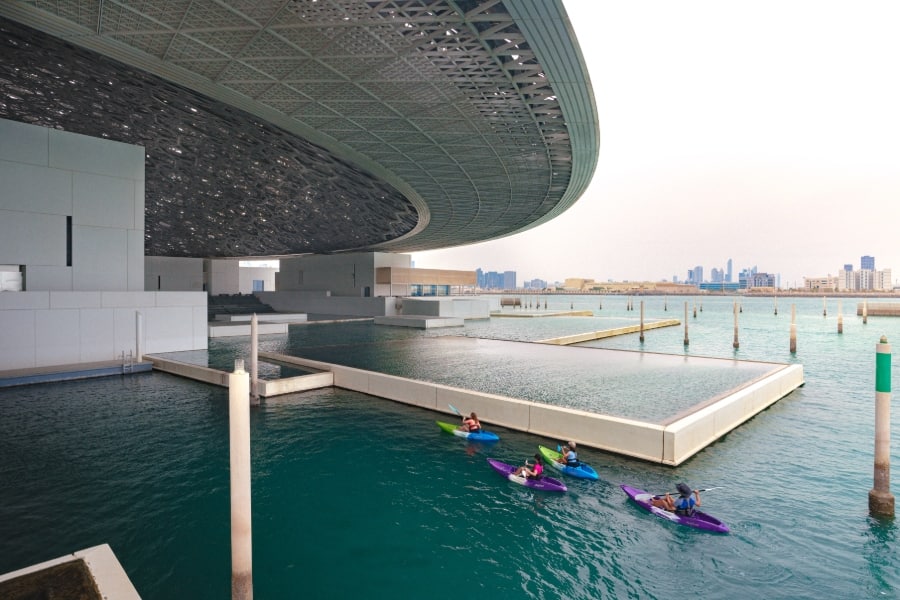 kayaking around the louvre