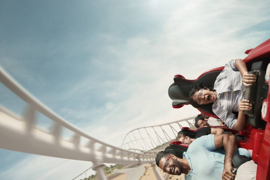 rollercoaster at ferrari world abu dhabi