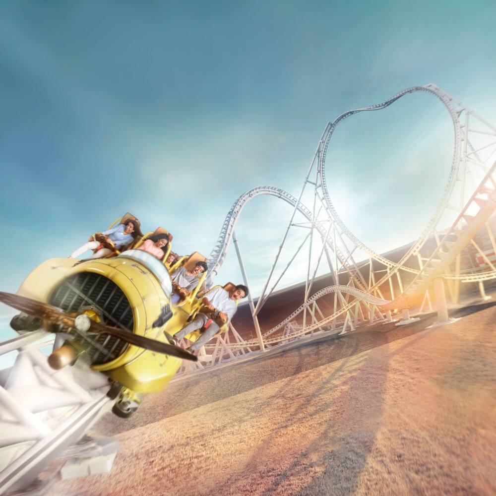 rollercoaster at ferrari world in abu dhabi