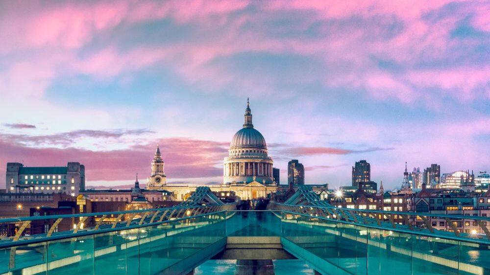 st pauls cathedral and millennium bridge london 