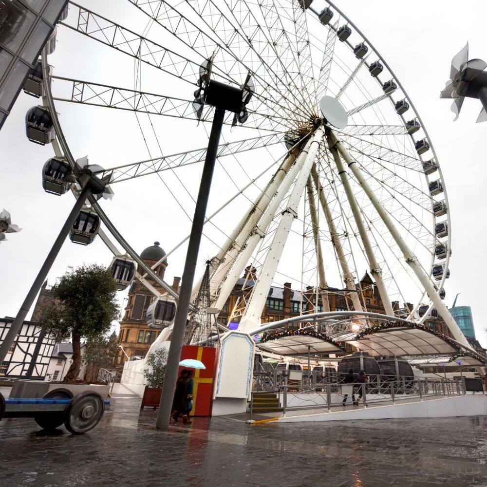 View of the manchester wheel in exchange square manchester 