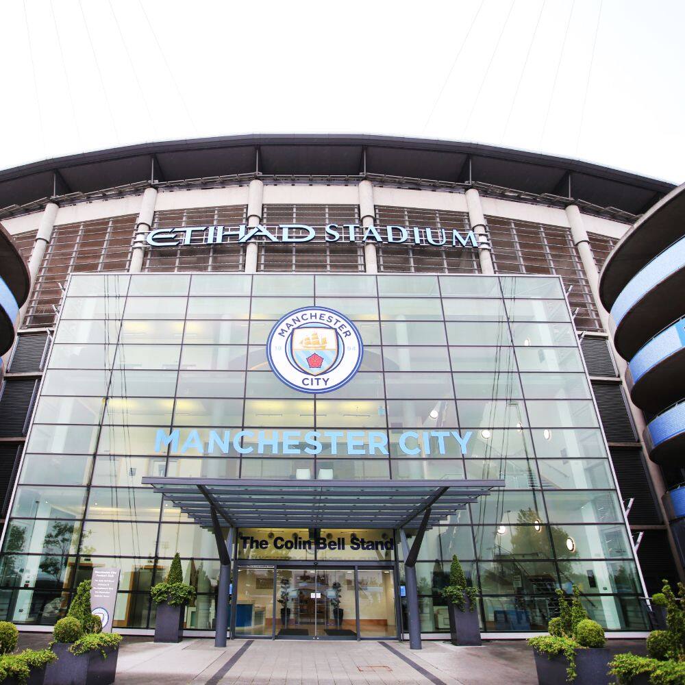 exterior of the etihad stadium home of manchester city 