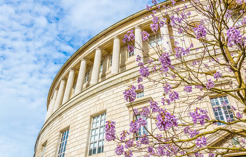 front view of the library in manchester