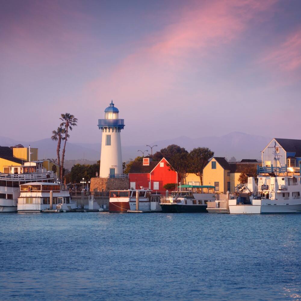 marina del rey at sunset los angeles usa