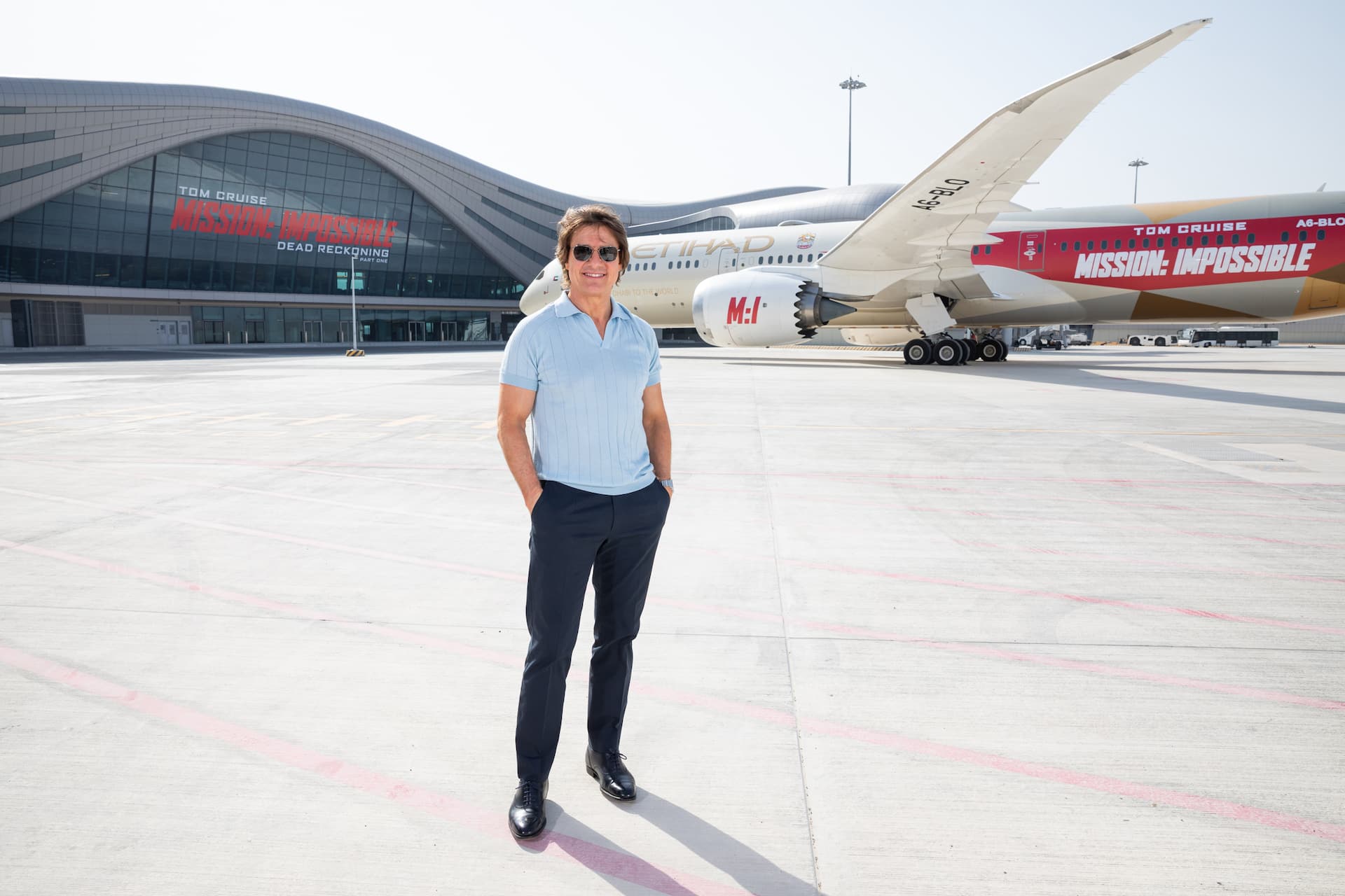 Abu Dhabi welcomes Tom Cruise on first flight into Abu Dhabi International Airport s new Midfield Terminal to celebrate the upcoming release of Mission Impossible Dead Reckoning Part One