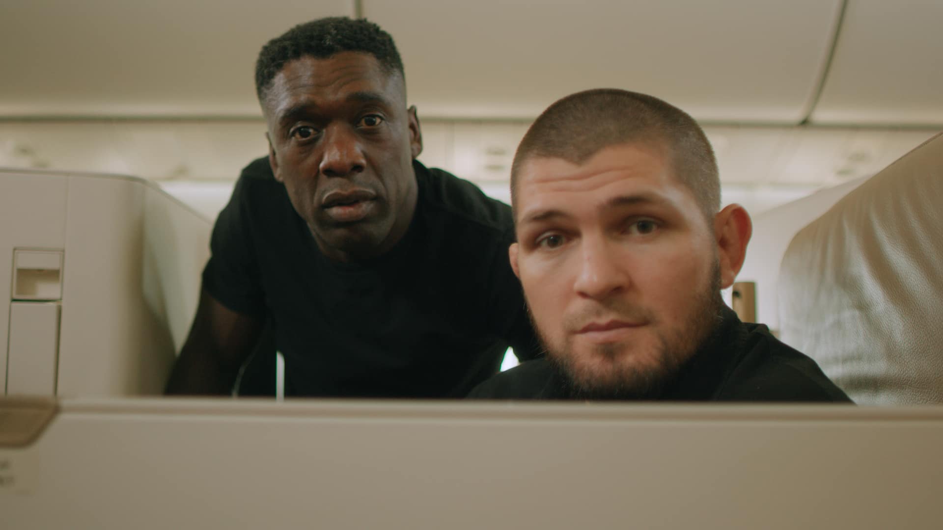 Football-mad mystery guest upstages sporting legends Khabib and Seedorf in Etihad’s flight to Doha film