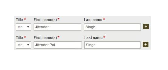 Screenshot of when names in a booking being created are an exact match