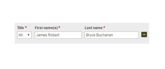 Screenshot of when you have a hyphenated surname, an apostrophe in the surname or a double surname